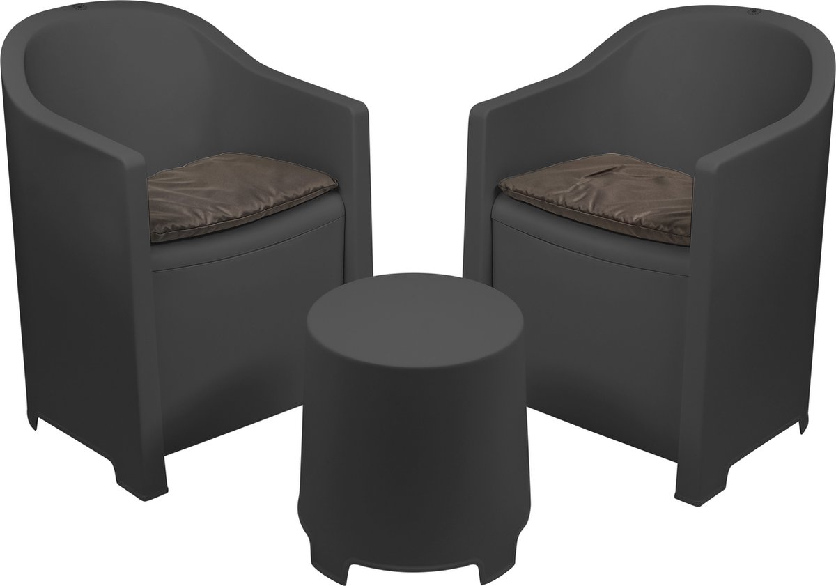 Niceey Tuinset – Luna – 3 Delig – Antraciet / Zwart - Afbeelding 2